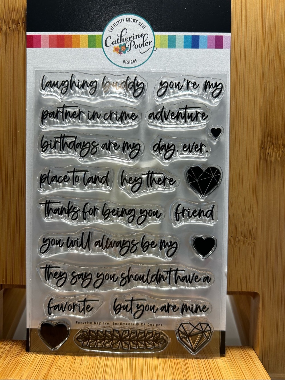 Catherine Pooler 'Favorite Day' Clear Sentiment Stamp Set - Black